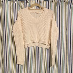 Cream cropped sweater (M)
